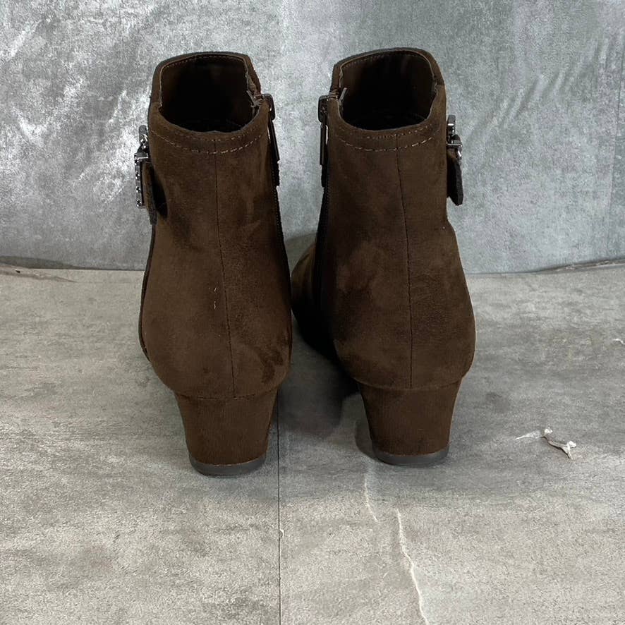 IMPO Women's Mink Brown Faux-Suede Gandan Memory Foam Wedge Booties SZ 7