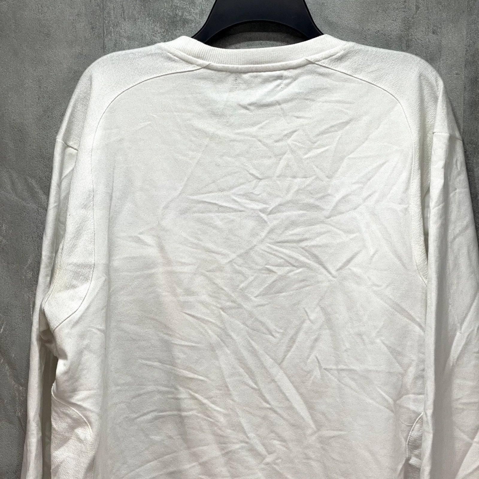 INC INTERNATIONAL CONCEPTS White Crewneck Slant-Zip Long Sleeve T-Shirt SZ L