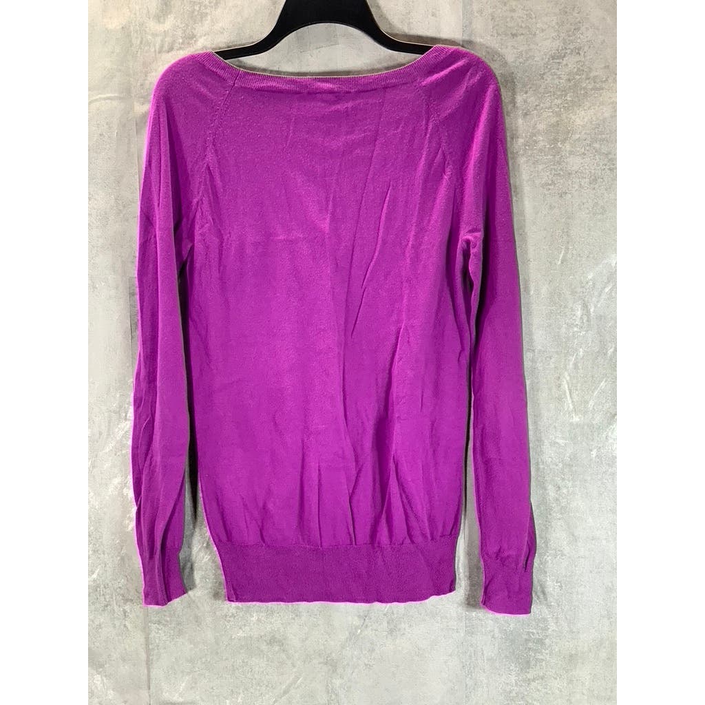 J.CREW Women's Purple Crewneck Lightweight Long Sleeve Pullover Sweater SZ S