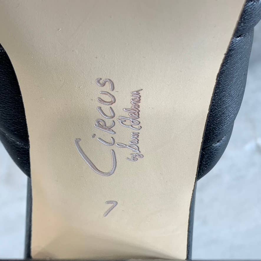 CIRCUS By Sam Edelman Women's Black Marlie Square-Toe Sculpted-Heel Sandals SZ 7