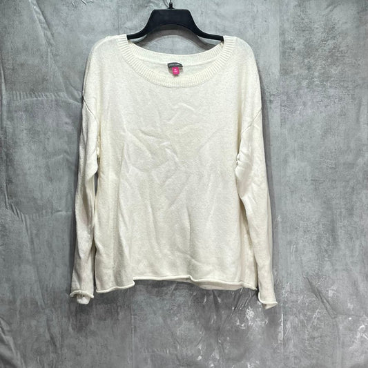 VINCE CAMUTO Cream Braided Long Sleeve Crewneck Pullover Sweater SZ 2XL