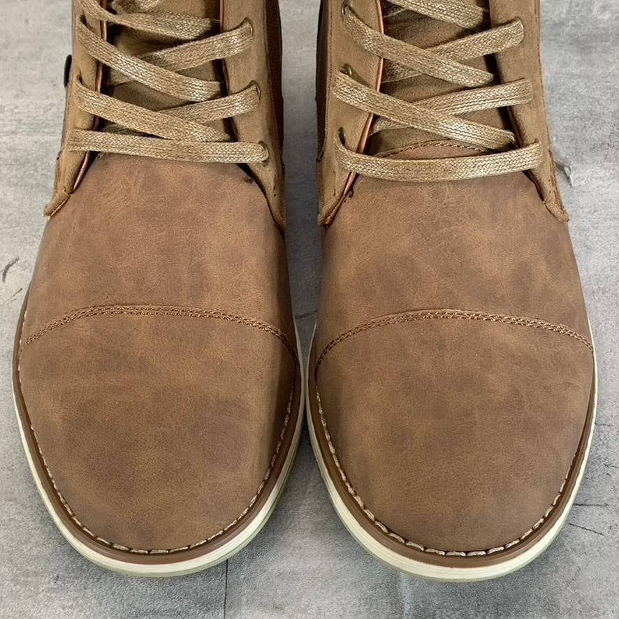 VANCE CO. Men's Tan Faux-Leather Austin Lace-Up Chukka Boot SZ 9