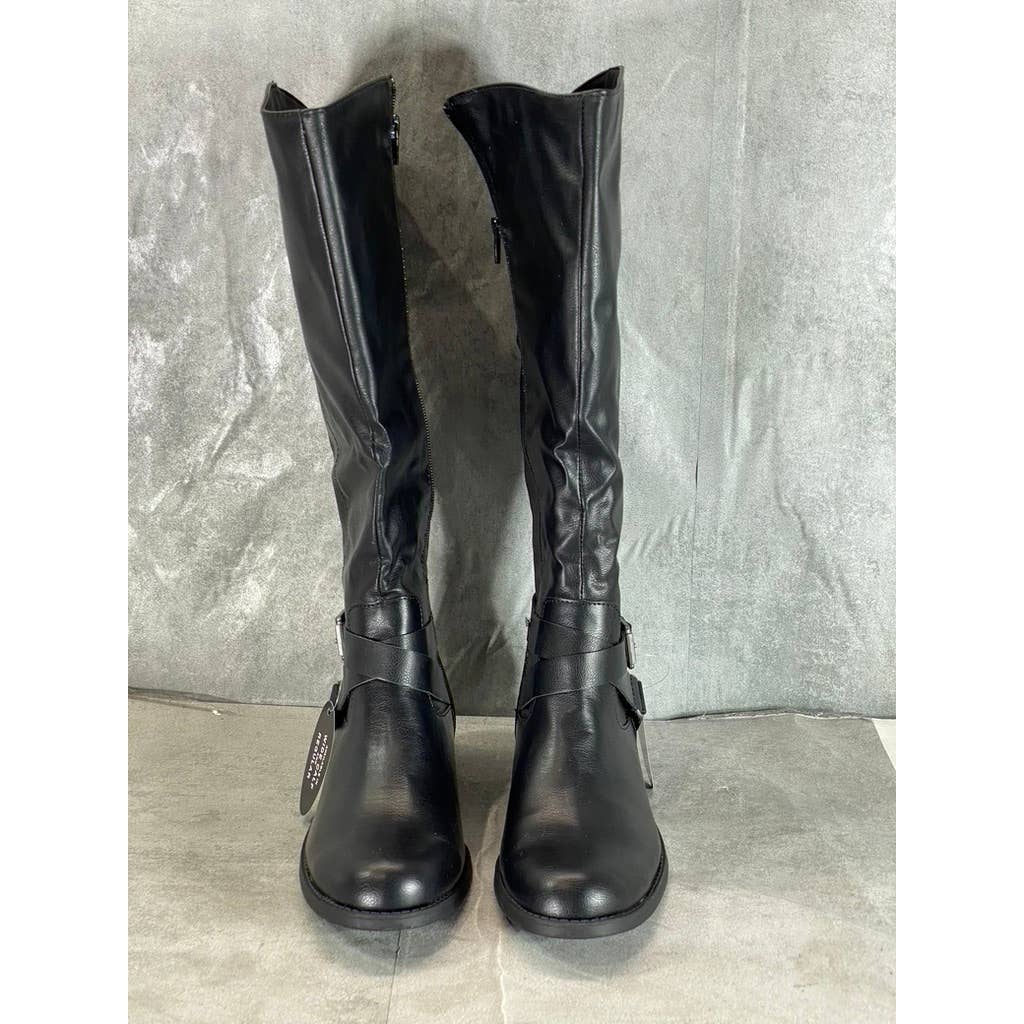 STYLE & CO Women's Black Marliee Full Side-Zip Round-Toe Tall Riding Boots SZ 9
