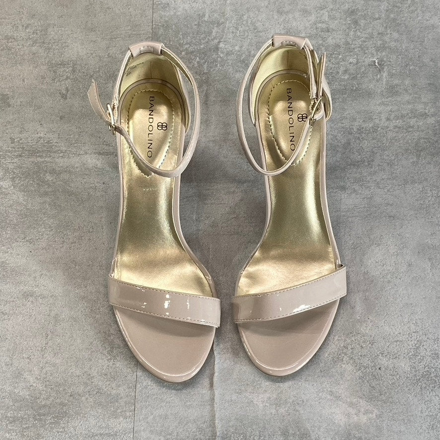 BANDOLINO Women's Oat Patent Armory Ankle Strap Block-Heel Dress Sandals SZ 5.5
