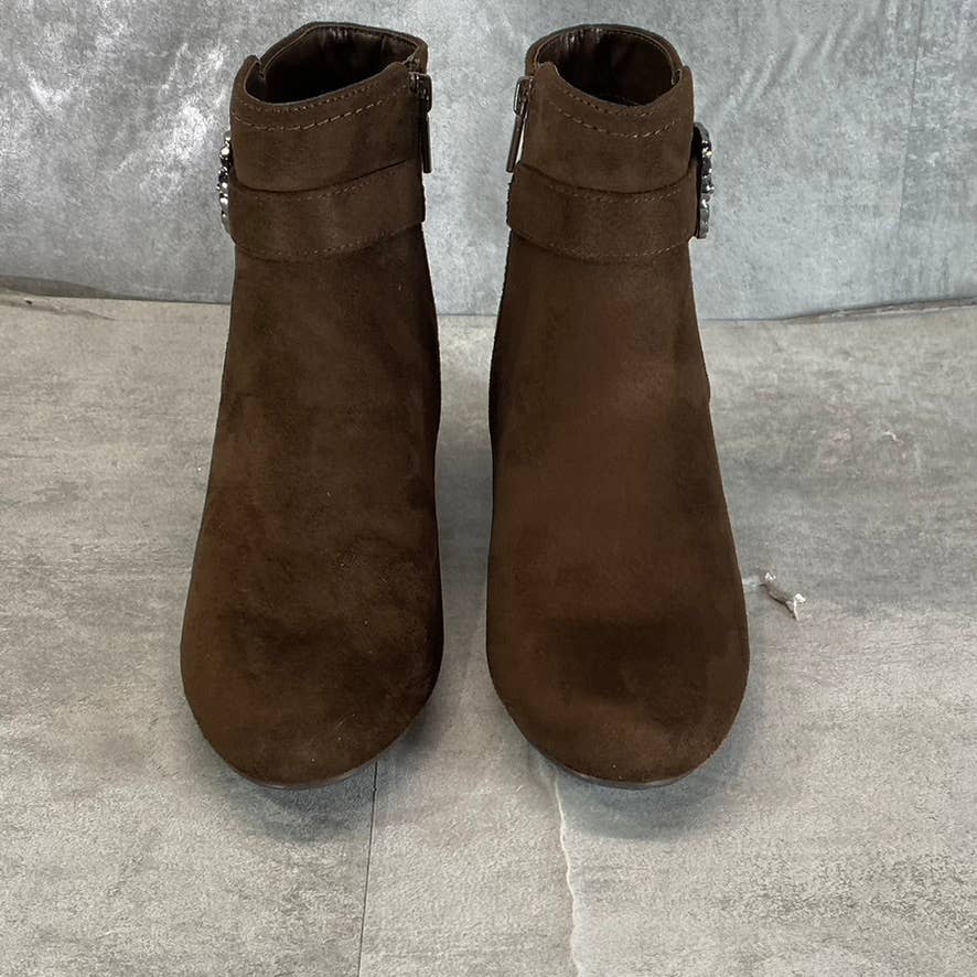 IMPO Women's Mink Brown Faux-Suede Gandan Memory Foam Wedge Booties SZ 7