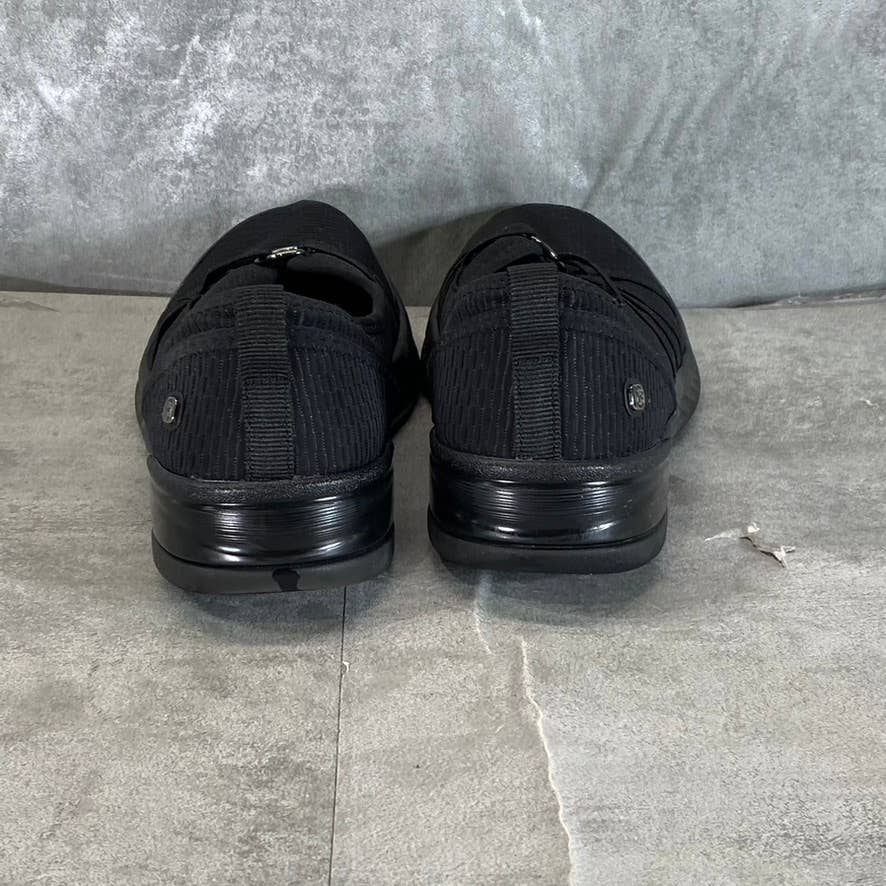 BZEES Women's Black Mesh Niche Washable Fabric Lightweight Slip-On Sneakers SZ 8