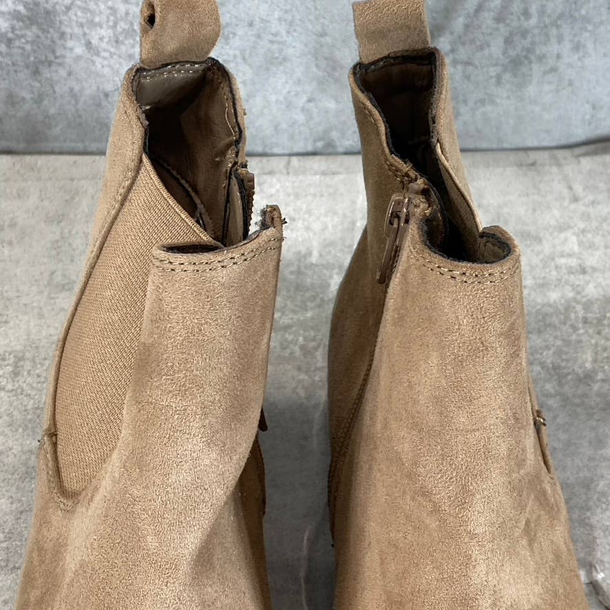 STYLE & CO Women's Taupe Gladyy Round-Toe Side-Zip Block-Heel Ankle Boots SZ 6