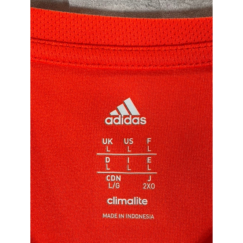 ADIDAS Men's Orange Sequencials Climalite Running Long Sleeve T-Shirt SZ L