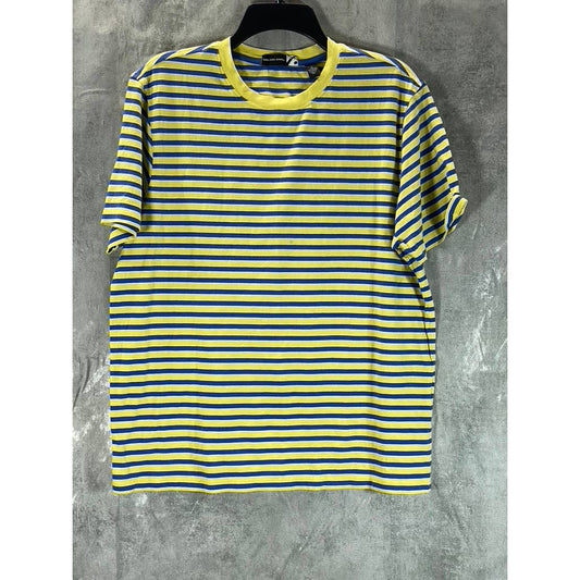 SAKS FIFTH AVENUE Men's Yellow/Blue Crewneck Cotton Short-Sleeve T-Shirt SZ L