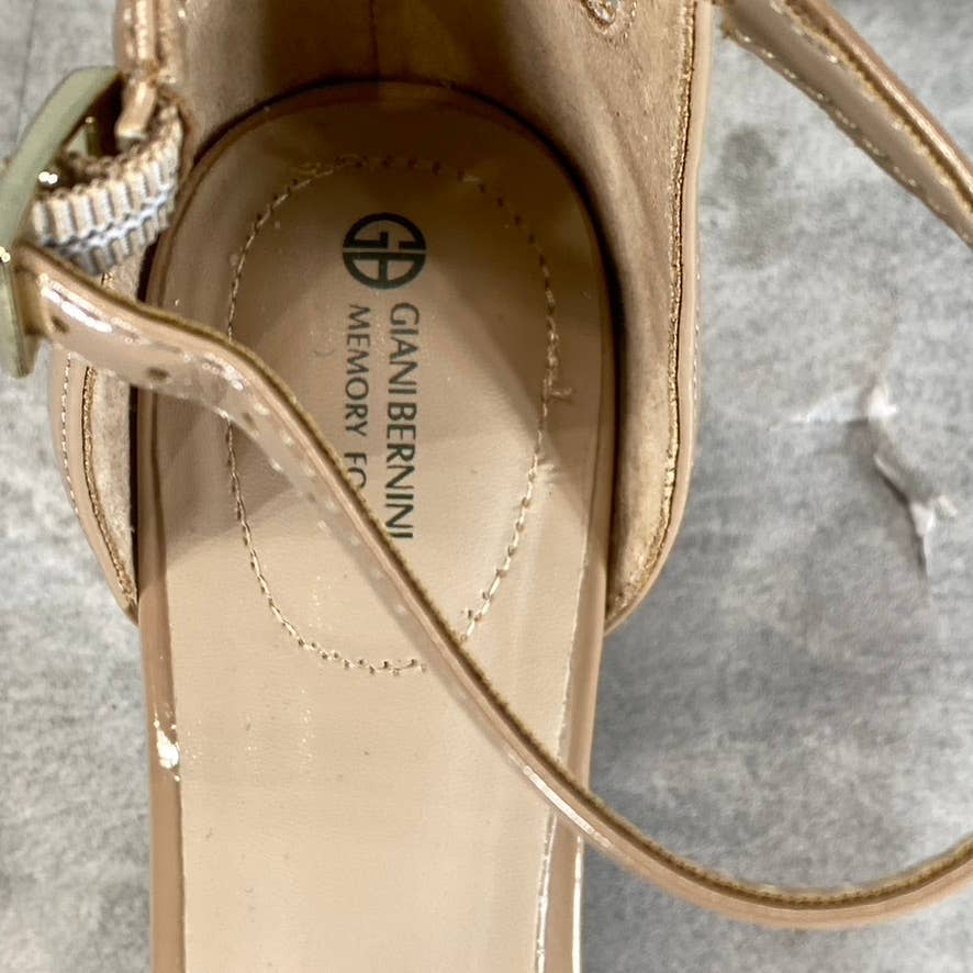 GIANI BERNINI Women's Nude Patent Izzee Memory Foam Two-Piece Pumps SZ 9