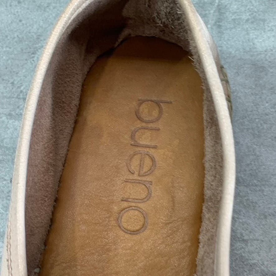 BUENO Women's Light Pink Leather Round-Toe Slip-On Espadrille Flats SZ 38(US7.5)