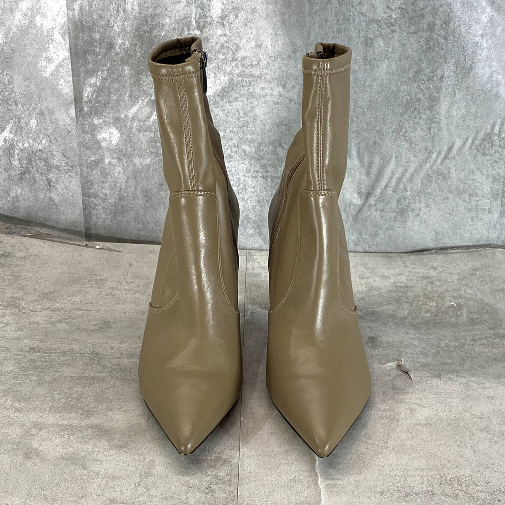 FRANCO SARTO Women's Clay Taupe Synthetic Avana Side-Zip Mid-Calf Booties SZ 8