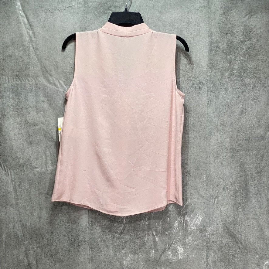 BAR III Rosebud Inverted-Pleat V-Neck Sleeveless Top SZ M