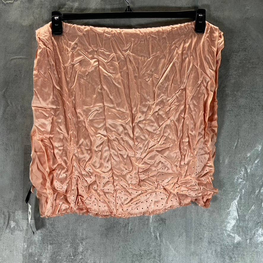 INC INTERNATIONAL CONCEPTS Women's Peach Gemstone Embellished Trim Wrap SZ OS
