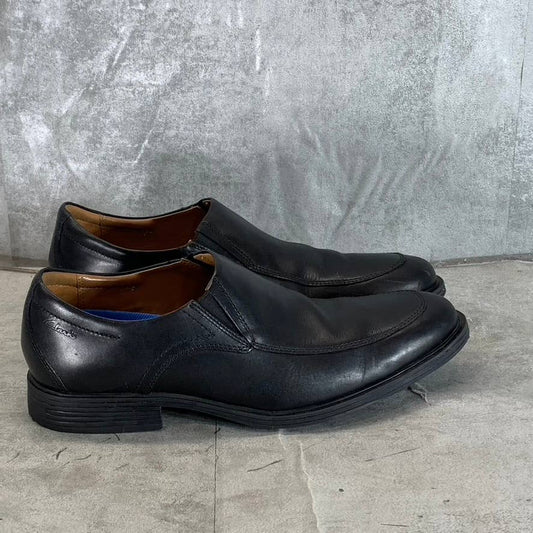 CLARKS Collection Men's Black Leather Whiddon Step Slip-On Plain Loafers SZ 8