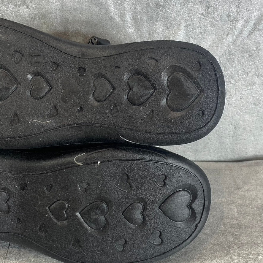 PETALIA Little Girl's Black Round-Toe Slip-On School Shoes SZ 11