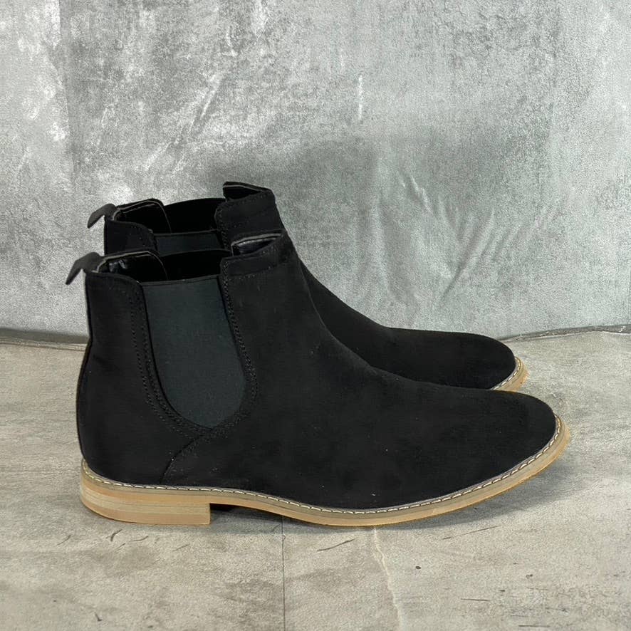 VANCE CO. Men's Wide Width Black Faux-Suede Marshall Chelsea Boots SZ 8