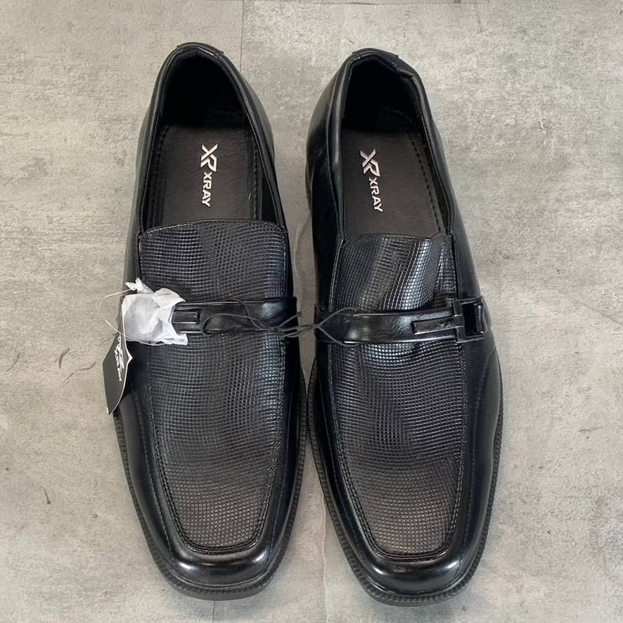 XRAY FOOTWEAR Men's Black Faux-Leather Magno Slip-On Bit Loafers SZ 10