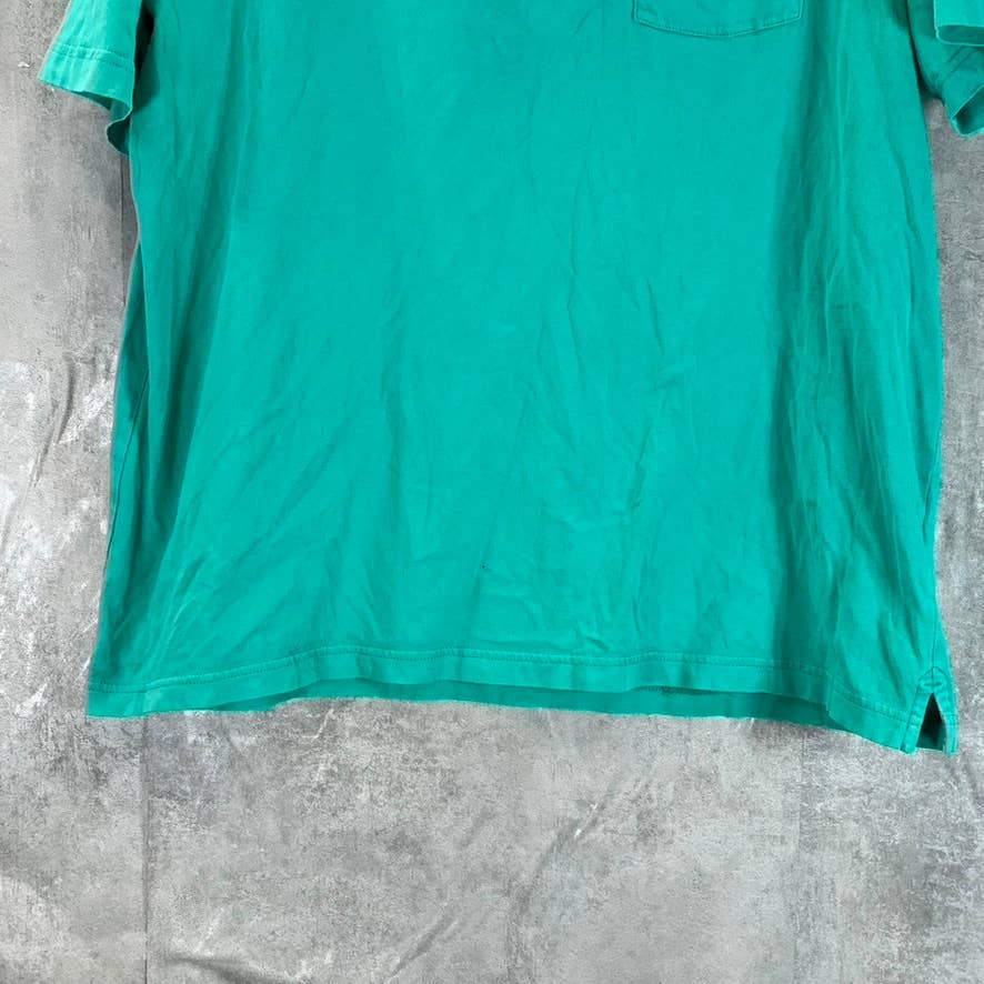 LANDS' END Men's Teal Shadow Super-T Cotton Short-Sleeve Polo Shirt SZ L
