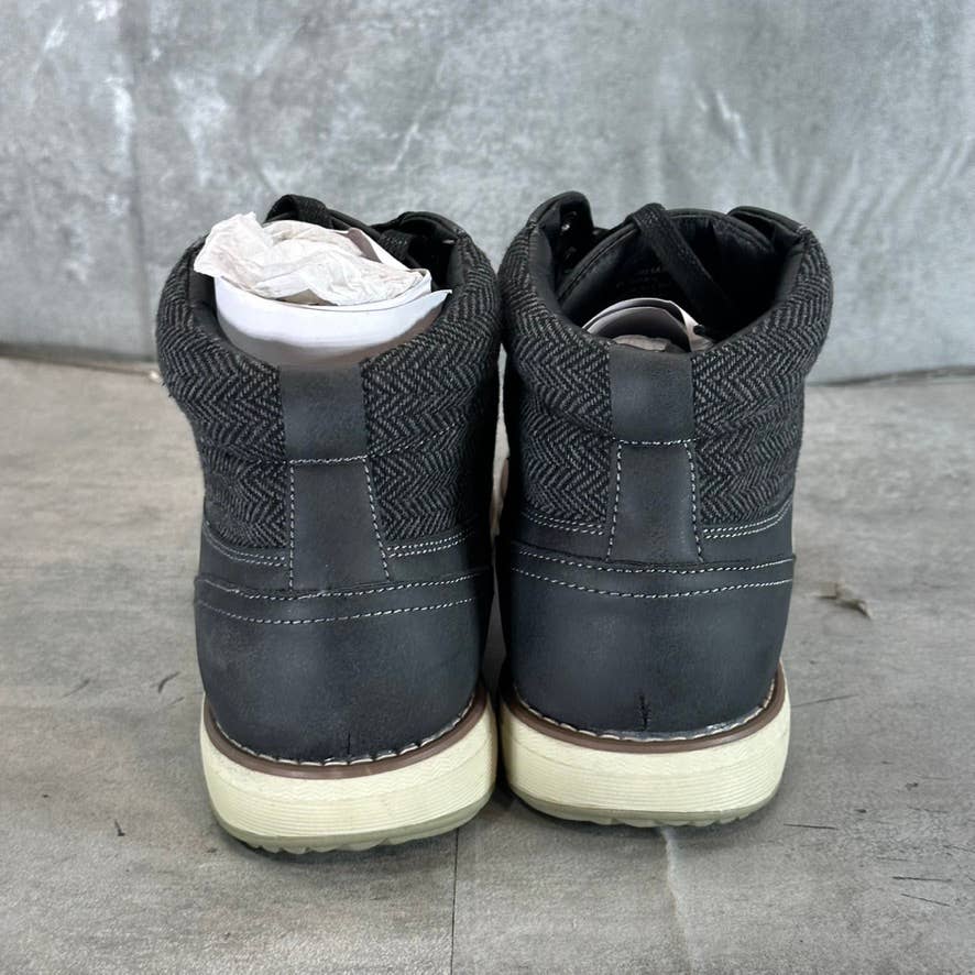 VANCE CO. Men's Black Jones Cap-Toe Lace-Up Boots SZ 9