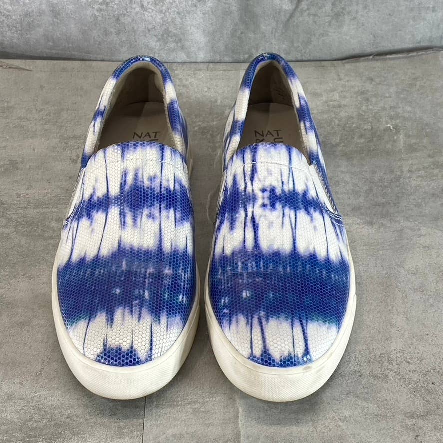 NATURALIZER Women's Blue Tie-Dye Aileen Round-Toe Slip-On Sneakers SZ 10