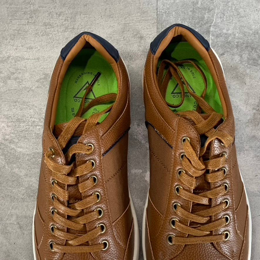 VANCE CO. Men's Brown Faux Leather Rogers Casual Lace-Up Sneakers SZ 8.5