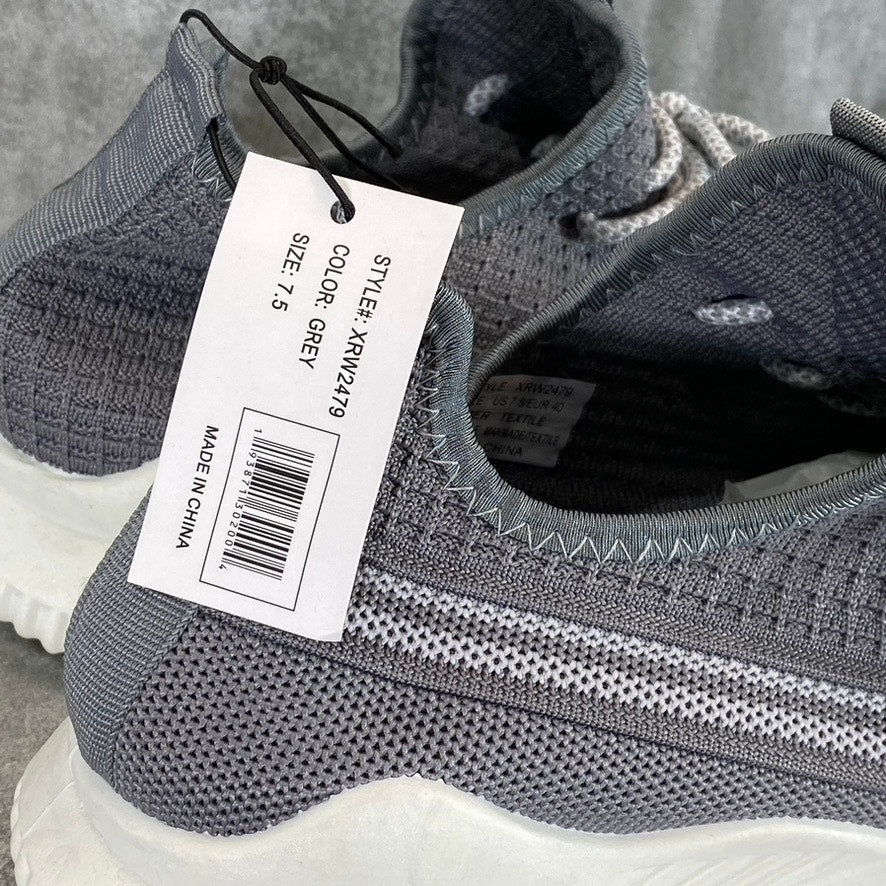 XRAY FOOTWEAR Men's Gray Knit Breathable Niko Lace-Up Sneakers SZ 7.5