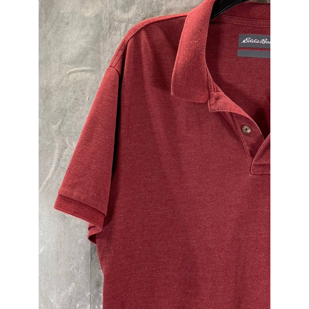 EDDIE BAUER Men's Red Classic Short-Sleeve Polo Shirt SZ L