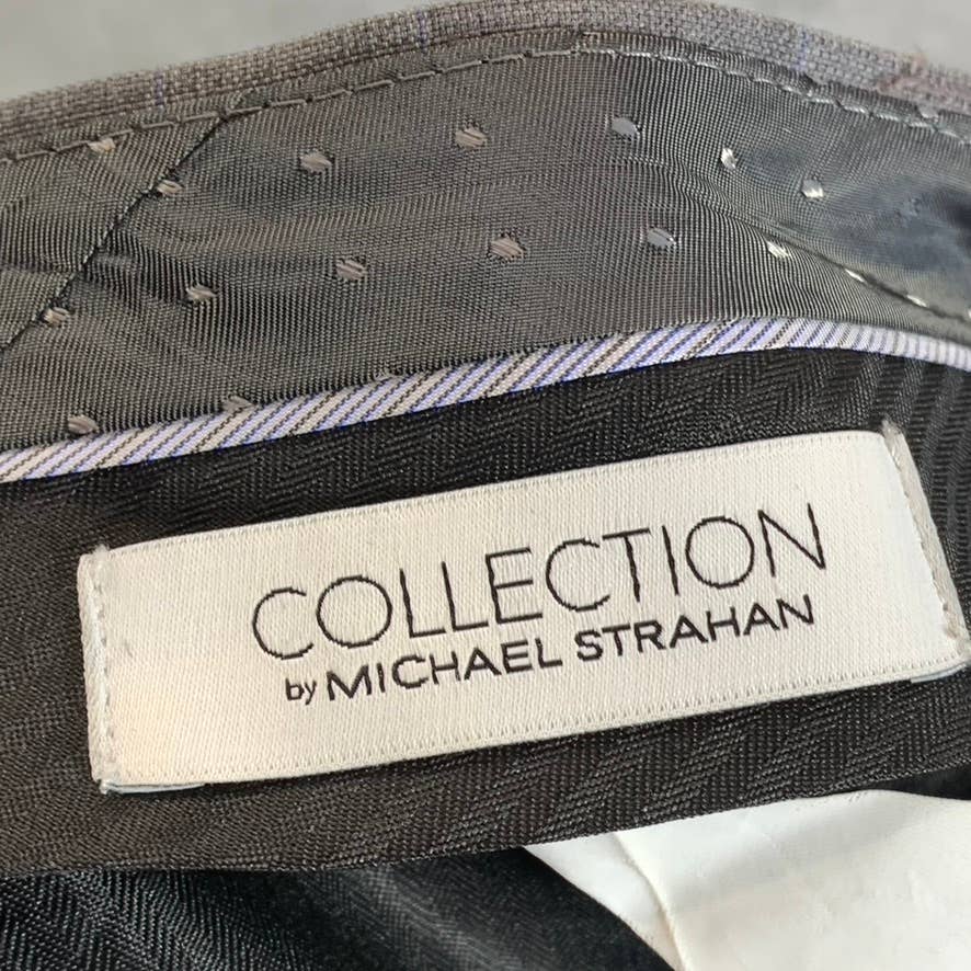 COLLECTION By MICHAEL STRAHAN Men's Grey Plaid Classic-Fit Pants SZ 36X32