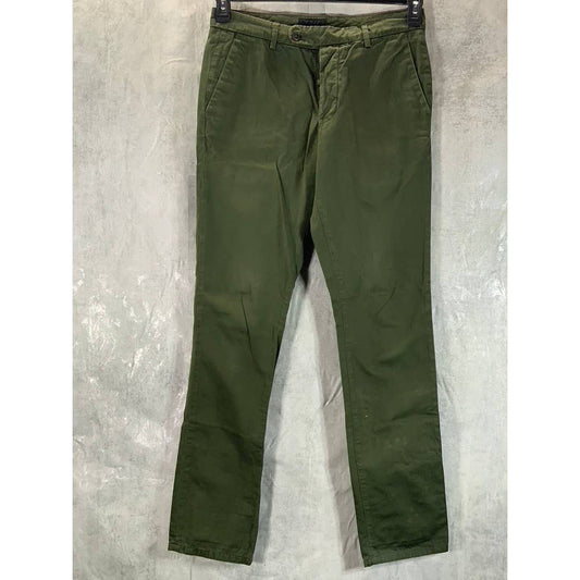 UNIS Men's Green Gio Slim-Fit Mid-Rise Pants SZ 32