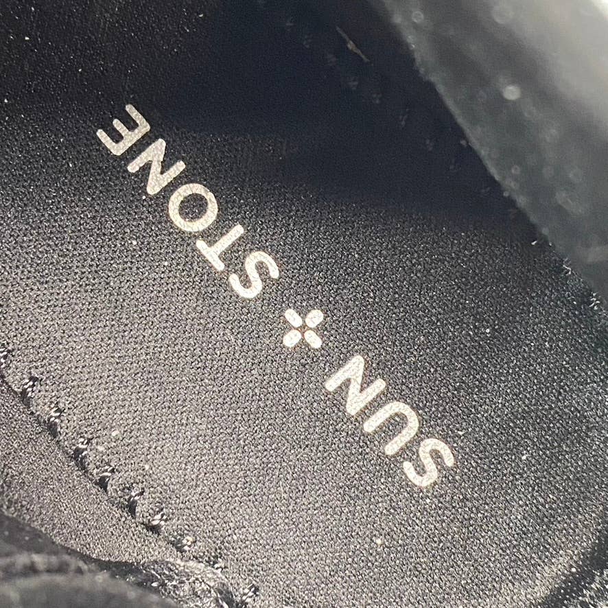 SUN+STONE Women's Black Micro Abby Double-Zip Round-Toe Block-Heel Booties SZ 8