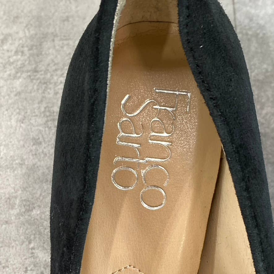 FRANCO SARTO Women's Black Suede Pisa Square-Toe Round-Heel Pumps SZ 5