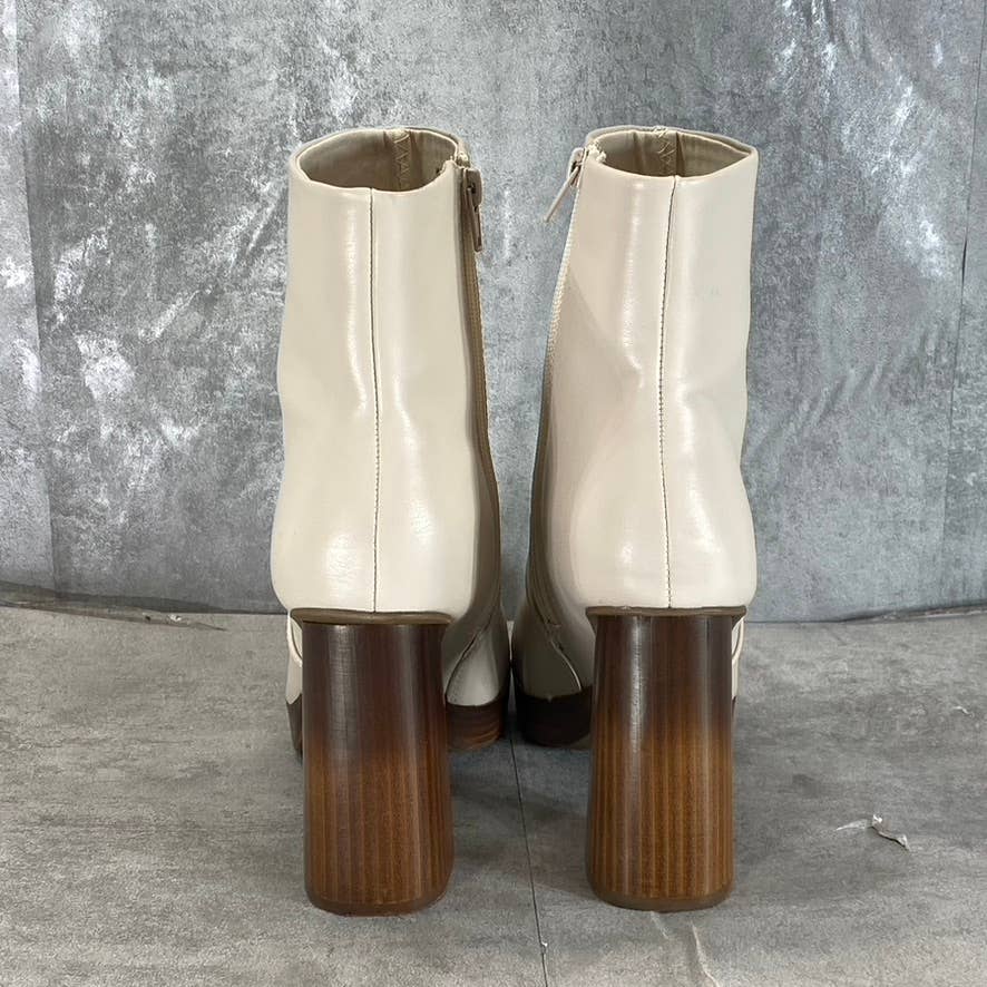 DV By Dolce Vita Women's Ivory Marigold Side-Zip Stacked-Heel Platform Boots SZ9