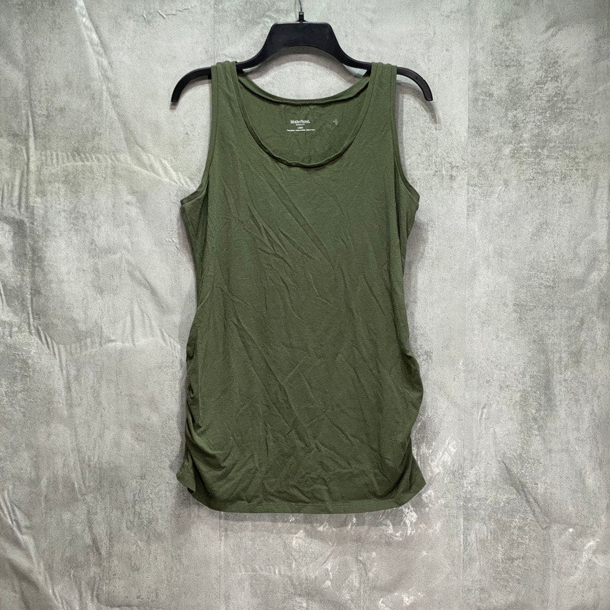 MOTHERHOOD MATERNITY Olive Ruched Sides Sleeveless Scoop Neck Tank Tops SZ L