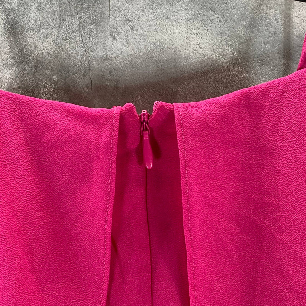 SAM EDELMAN Women's Pink Pleated Skirt Halter Blouson Knee-Length Dress SZ 4