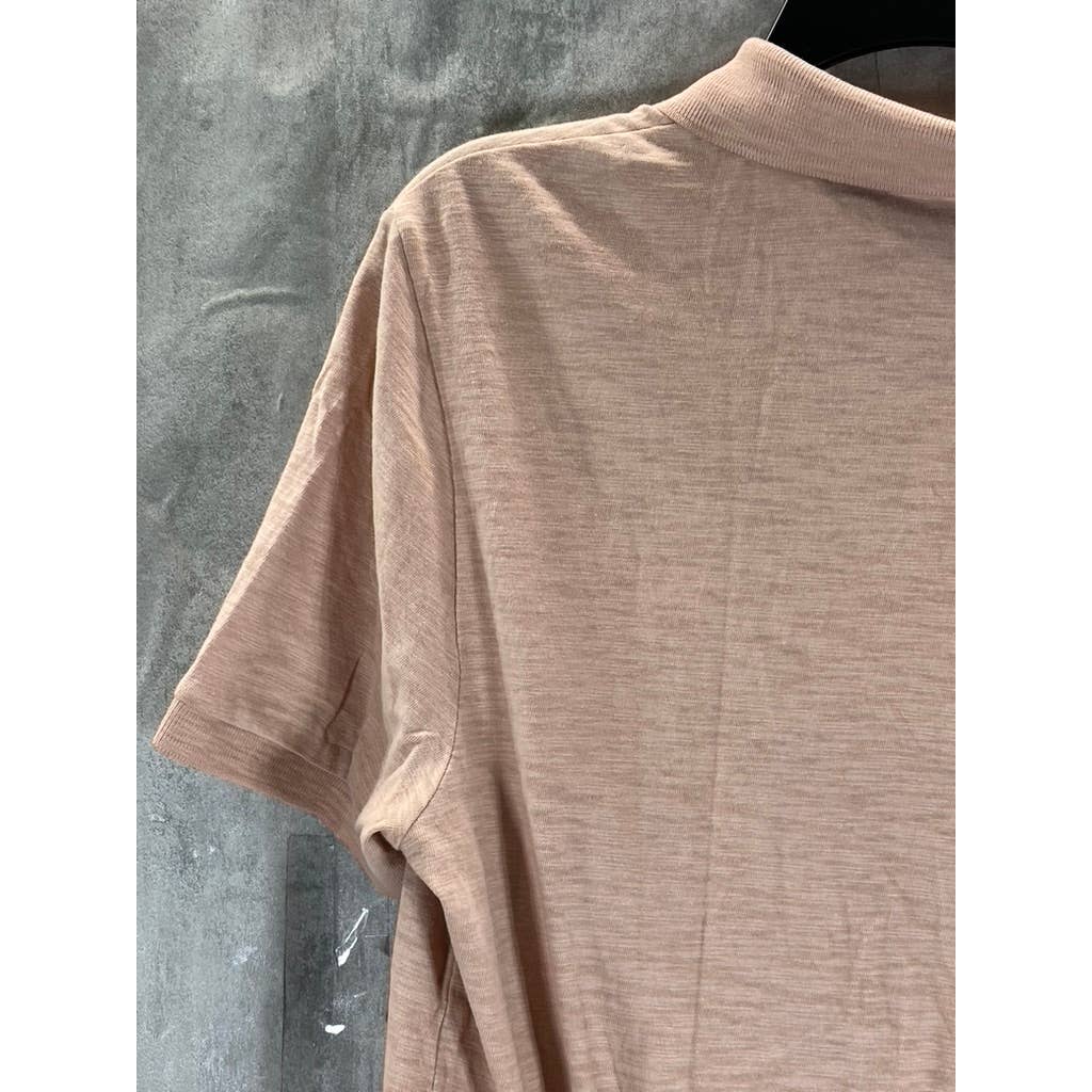 VINCE. Men's Peach Classic Slub Short-Sleeve Polo Shirt SZ M