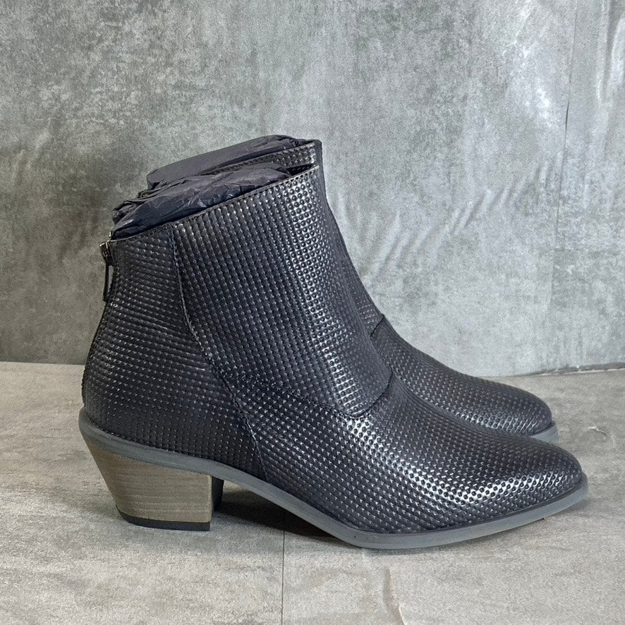 JOURNEE COLLECTION Women's Black Leather Cassie Pointed-Toe Block-Heel Booties