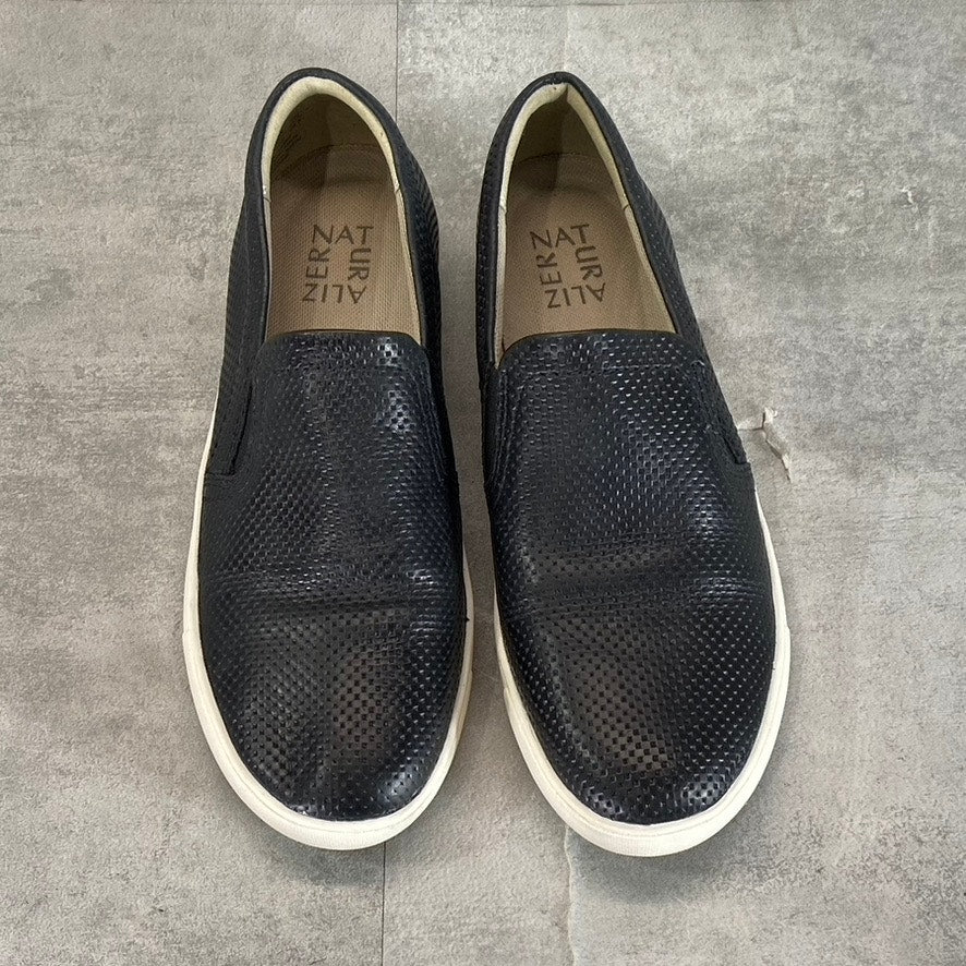 NATURALIZER Women's Black Leather Marianne Textured Slip-On Sneakers SZ 7.5
