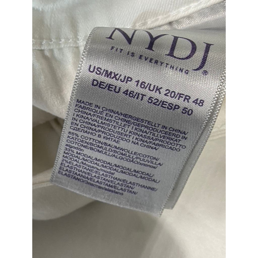 NYDJ Women's White Lift Tuck Boyfriend Jeans SZ 16