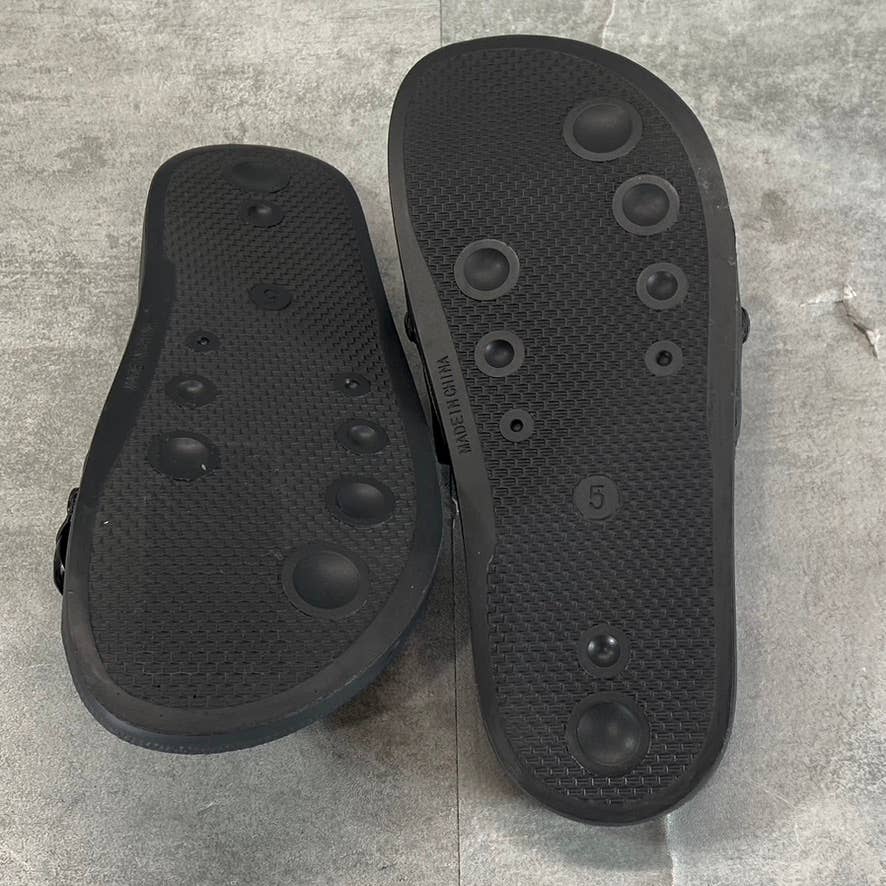 INC INTERNATIONAL CONCEPTS Women's Black Peymen 70 Chain-Detail Slide Sandal SZ5