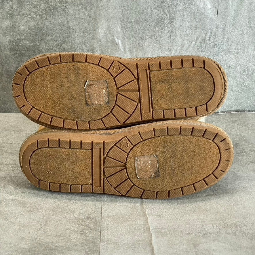 SUGAR Women's Cognac Marty Cozy Faux Fur Memory Foam Pull-On Boots SZ 7