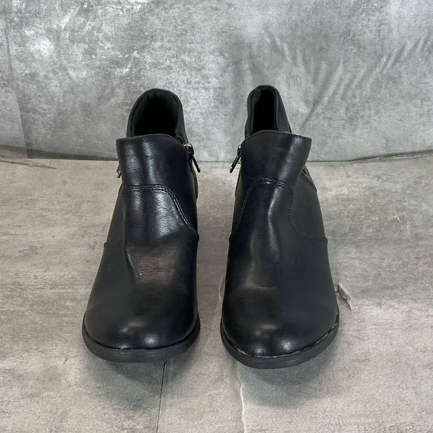 SUN+STONE Women's Black Abby Double-Zip Memory Foam Block-Heel Booties SZ 6