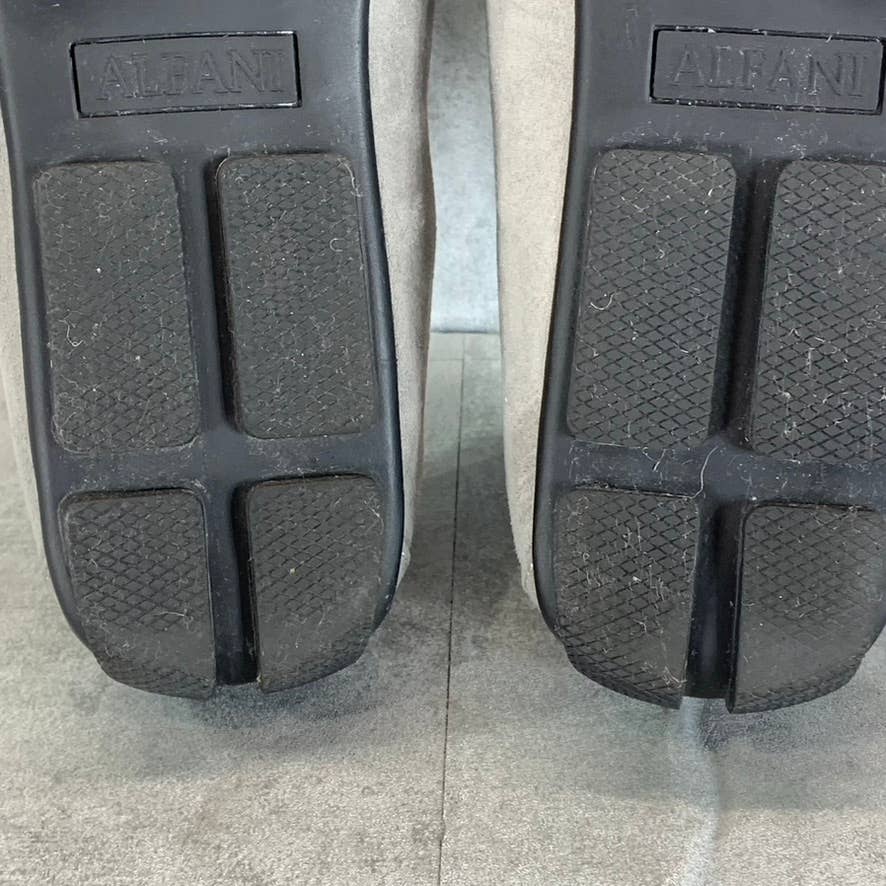 ALFANI Men's Light Grey Egan Faux-Suede Slip-On Moc-Toe Driver Loafers SZ 9