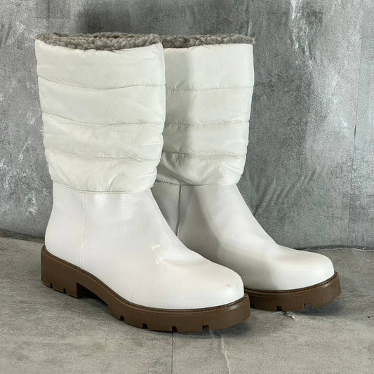 JOURNEE COLLECTION Women's White Nadine Cold-Weather Puffer Pull-On Boots SZ 9.5