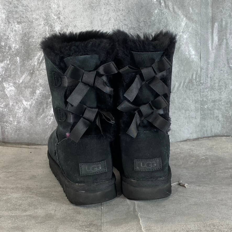 UGG Women's Black Bailey Bow II Slip-On Mid-Calf Pull-On Boots SZ 9