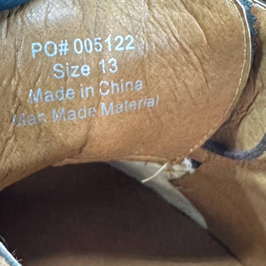 VANCE CO. Men's Brown Faux-Leather Griff Lace-Up Cap-Toe Derby SZ 13