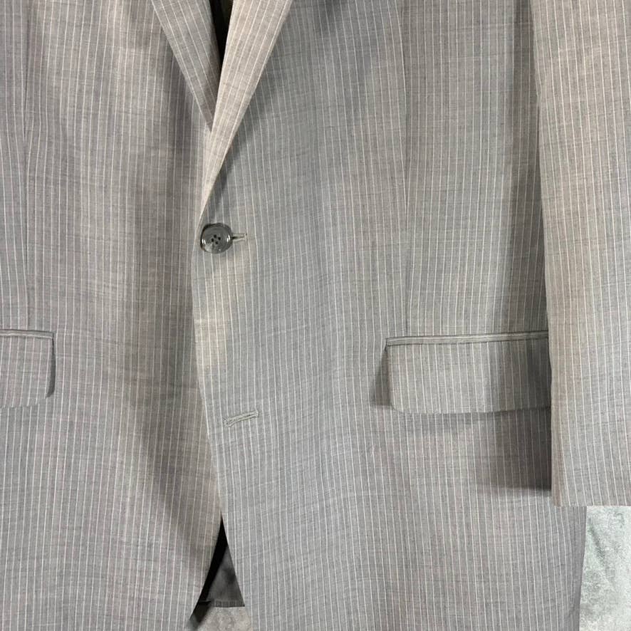 MICHAEL MICHAEL KORS Men's Grey Pinstripe Modern-Fit One-Button Jacket SZ46R