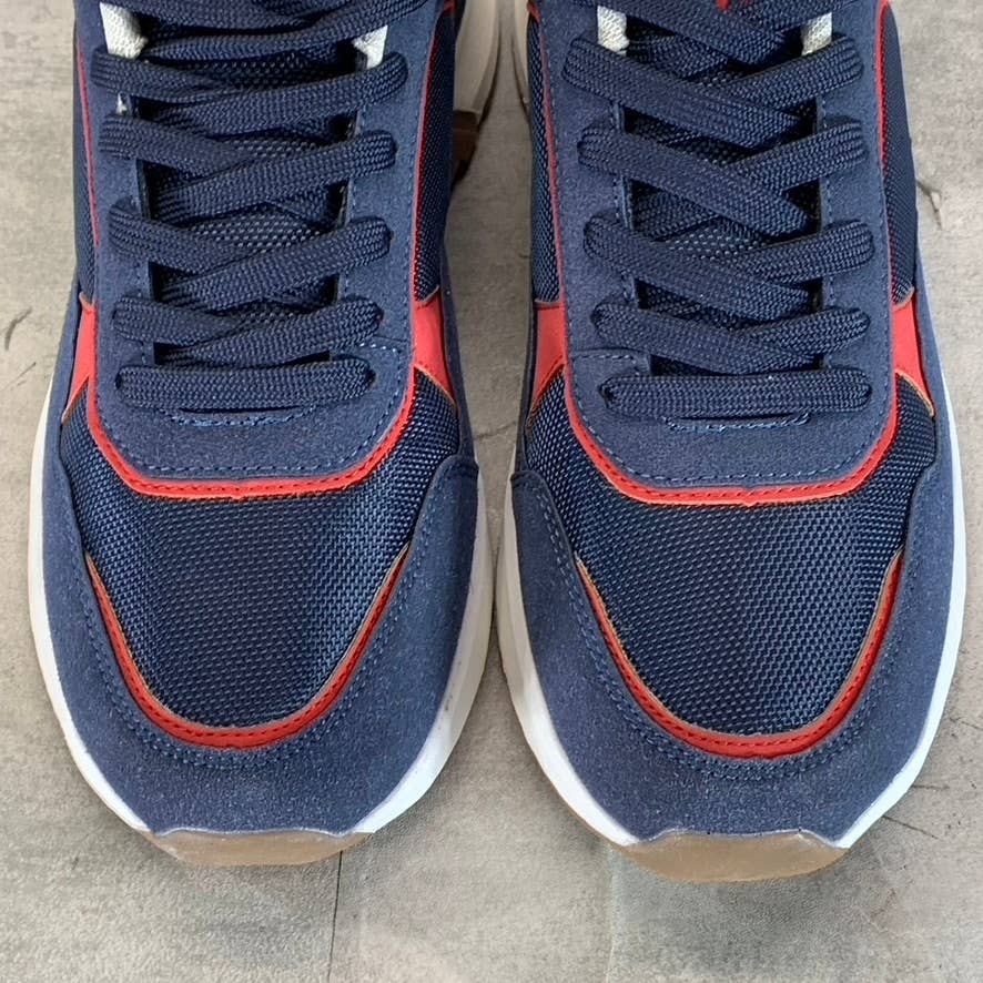 NEW YORK & COMPANY Men's Navy Harvey Low-Top Lace-Up Sneakers SZ 8.5