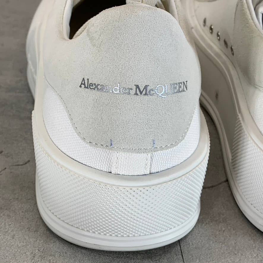 ALEXANDER MCQUEEN Women's Optic White Deck Lace-Up Plimsoll Sneaker SZ41(US10.5)