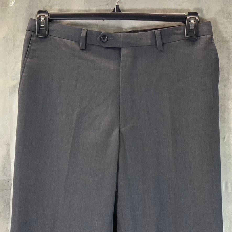 MICHAEL KORS Men's Charcoal Modern-Fit Wool Flat front Suit Pants SZ 32